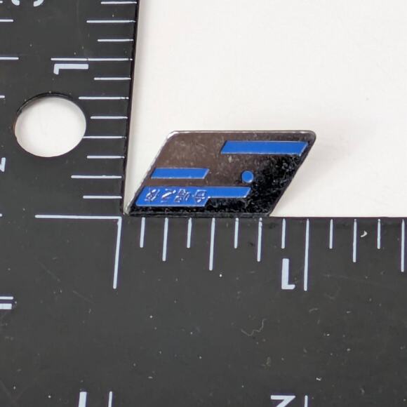 Vintage Japanese Blue Enamel Geometric Military Rank Pin Brass Backing Badge - Picture 1 of 3